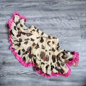 Harajuku Lovers Leopard Print Skirt with Pink Trim